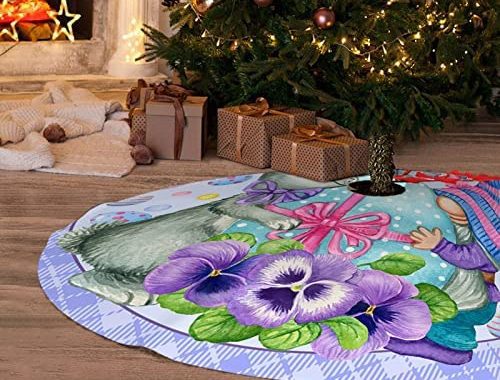 Amazon.com: Easter Colorful Eggs Tree Skirt Christmas Tree Skirt Easter Bunny Xmas Tree Ornament for