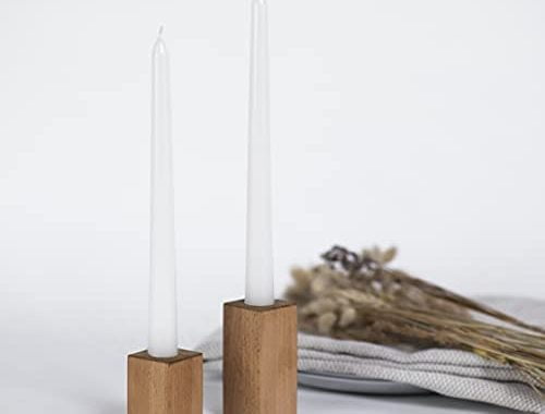 CANDWAX White Taper Candles 10 inch Dripless - Set of 4 Tapered Candles Ideal as Christmas Candles -