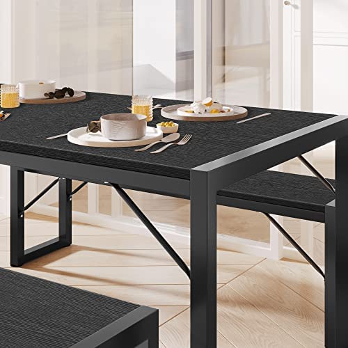 Amazon.com - Gizoon 45.5" Dining Table Set for 4, Kitchen Dining Table with 2 Benches, Dining Room T