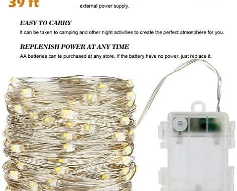 Led Fairy Lights Battery Operated 39Ft 120 LED Color Changing String Lights with Remote, Battery Pow