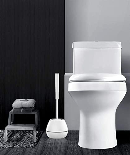 Amazon.com: BOOMJOY Toilet Brush and Holder Set, Silicone Bristles Bathroom Cleaning Bowl Brush Kit