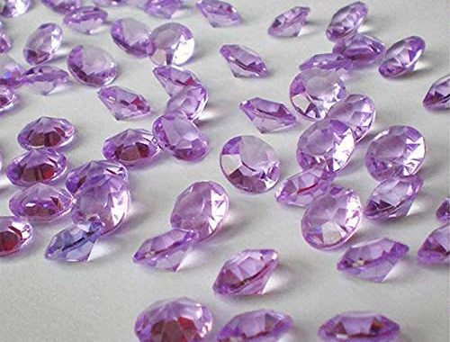 ZKC 4.5mm 10000PCS Purple Crystal Acrylic Diamond Vase Fillers Beads for Wedding Centerpiece Table S