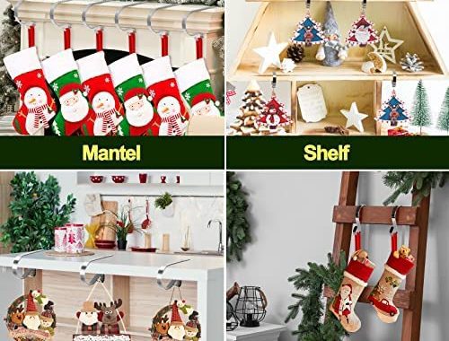 Amazon.com: KMUYSL 6 Pack Christmas Stocking Holders, Adjustable Stocking Mantle Hooks for Fireplace