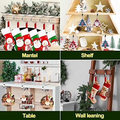 Amazon.com: KMUYSL 6 Pack Christmas Stocking Holders, Adjustable Stocking Mantle Hooks for Fireplace