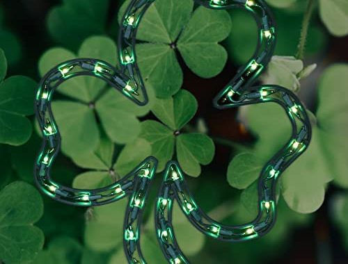 Amazon.com: LAMPHOME 35L 16.5'' Pre-Lit Green St.Patrick's Day Irish Shamrock Window Silhouette Deco