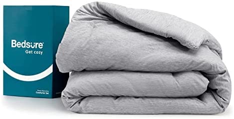 Bedsure Queen Comforter Set - Grey Comforter Queen Size, Soft Bedding for All Season, 3 Pieces Catio