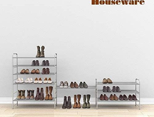 Amazon.com: Simple Houseware 3-Tier Shoe Rack Storage Organizer, Grey : Home & Kitchen