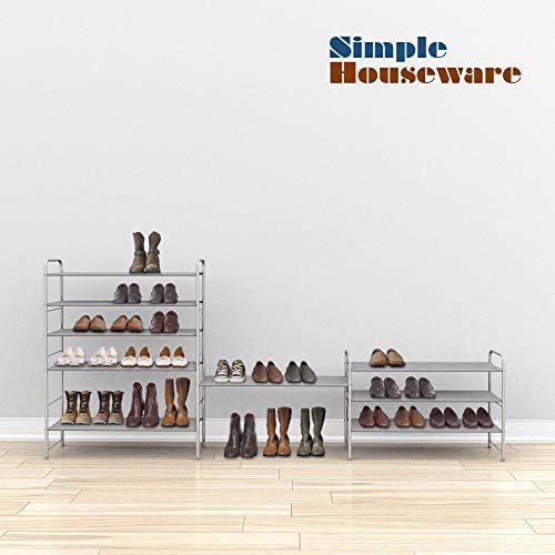 Amazon.com: Simple Houseware 3-Tier Shoe Rack Storage Organizer, Grey : Home & Kitchen