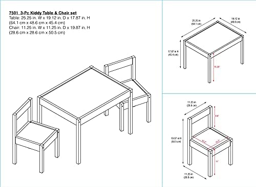 Amazon.com: Baby Relax DA7501G Hunter 3 Piece Kiddy Table and Chair Set, Gray : Home & Kitchen