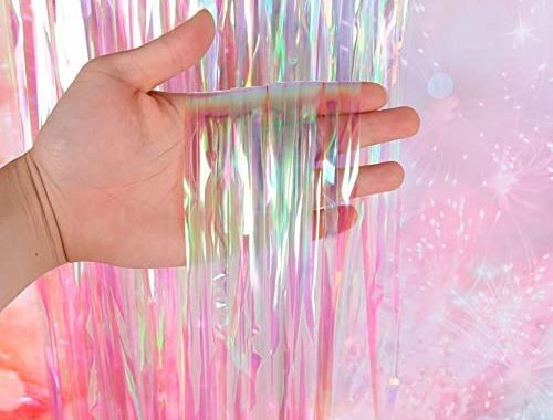 Dazzle Bright 2 Pack Backdrop Curtain, 3FT x 8FT Metallic Tinsel Foil Fringe Curtains Photo Booth Ba