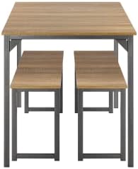 Amazon.com - IMUsee 45" Dining Table Set for 4, 3-Pieces Kitchen & Dining Room Sets with Benches