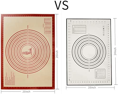 Non-slip Silicone Pastry Mat Extra Large with Measurements 28''By 20'' for Silicone Baking Mat, Coun