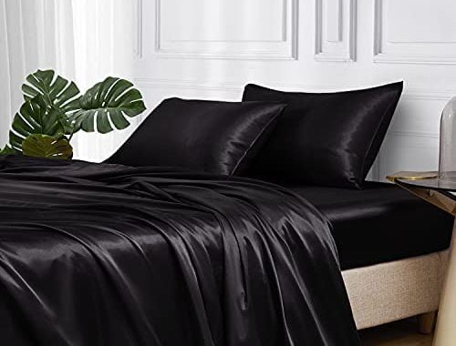 MR&HM Satin Pillowcase for Hair and Skin, Silk Satin Pillowcase 2 Pack, Queen Size Pillow Cases