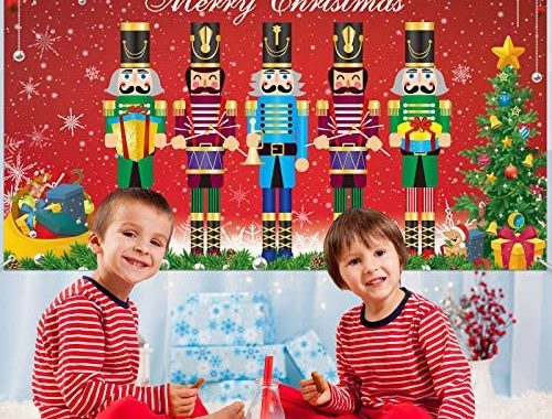 Amazon.com : Tatuo Nutcracker Christmas Backdrop Banner Xmas Large Soldier Model Nutcracker Photo Bo