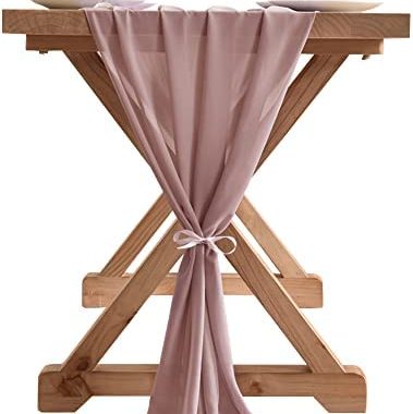 Amazon.com: Socomi 10ft Dusty Rose Chiffon Table Runner 29x120 Inches Wedding Runner Sheer Bridal Sh