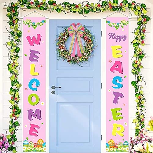 Amazon.com: Meseey 2 Pcs Large Easter Burlap Bow 20 x 10 Inch Wreaths Spring Bunny Rabbit Bows for G