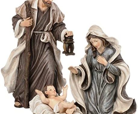 Amazon.com: Holy Family 3 Piece 6" Resin Stoneware Nativity Set : Home & Kitchen