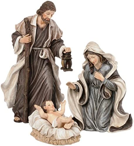 Amazon.com: Holy Family 3 Piece 6" Resin Stoneware Nativity Set : Home & Kitchen