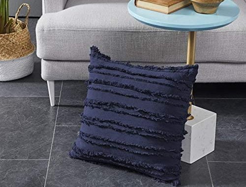 Amazon.com: Longhui bedding Navy Blue Throw Pillow Covers for Couch Sofa Bed, Cotton Linen Decorativ