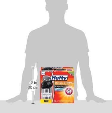 Amazon.com: Hefty Ultra Strong Tall Kitchen Trash Bags, Blackout, Clean Burst, 13 Gallon, 80 Count :