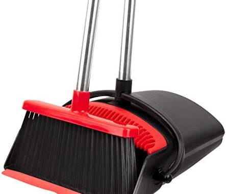 Amazon.com: Broom and Dustpan Set - Strongest NO MORE TEARS 80% Heavier Duty - Upright Standing Dust