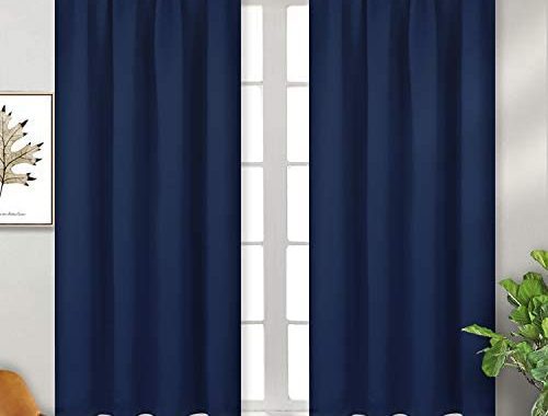 BGment Rod Pocket Blackout Curtains for Bedroom - Thermal Insulated Room Darkening Curtain for Livin