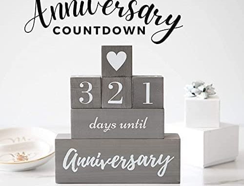 Wedding Countdown Calendar Block Mr and Mrs Luggage Tags His and Hers - 2 Item Gift Set | Reversible