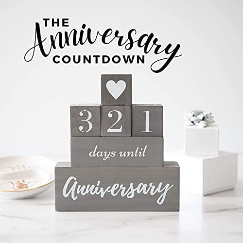 Wedding Countdown Calendar Block Mr and Mrs Luggage Tags His and Hers - 2 Item Gift Set | Reversible