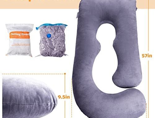 Amazon.com: Chilling Home Pregnancy Pillows, U Shaped Full Body Pillow for Pregnancy 55 Inch Materni