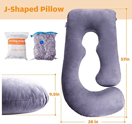 Amazon.com: Chilling Home Pregnancy Pillows, U Shaped Full Body Pillow for Pregnancy 55 Inch Materni