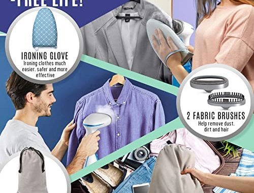 Steamer for Clothes, 15s Heat up Handheld Clothes Steamer with Ironing Glove, Portable Garment Steam