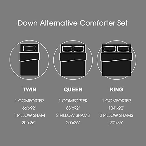 Amazon.com: Basic Beyond Down Alternative Comforter Set (Queen, Black/Red) - Reversible Bed Comforte
