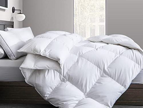 Cosybay Cotton Quilted White Feather Comforter Filled with Feather & Down –Machine Washable - Al