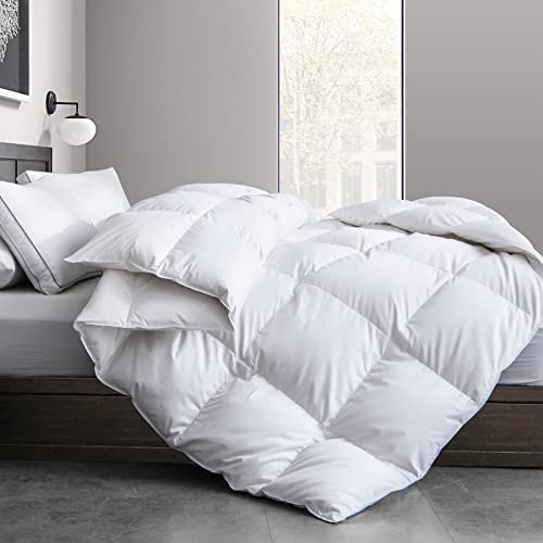Cosybay Cotton Quilted White Feather Comforter Filled with Feather & Down –Machine Washable - Al