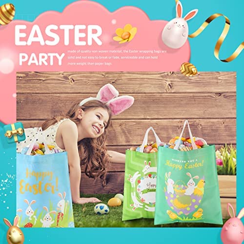 Amazon.com: 50 Pcs Easter Large Gift Tote Bags for Kids 17" x 15" Large Easter Baskets Bunny Non Wov