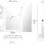 Makeup Mirror with 10X Magnifying Mirror, 3 Color Lighting, 72 LEDs Vanity Mirror with Lights, Light