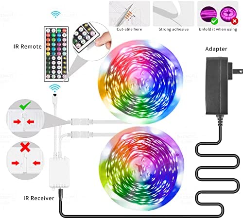Amazon.com: KSIPZE 100ft Led Strip Lights (2 Rolls of 50ft) RGB Music Sync Color Changing,Bluetooth