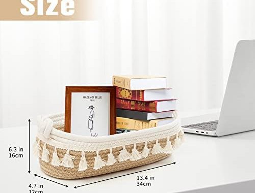 Amazon.com: HOSROOME Small Cotton Rope Woven Basket Toilet Paper Baskets for Organizing Decorative B