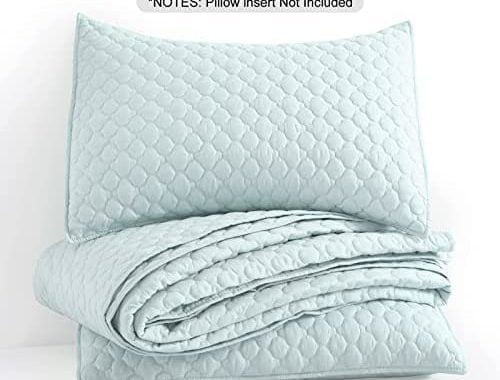 HORIMOTE HOME Quilt King Size Aqua Blue, Lightweight Quilt for Summer Ultra-Soft Microfiber Modern S