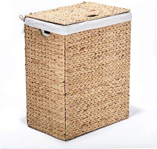 Seville Classics Premium Hand Woven Portable Laundry Bin Basket with Built-in Handles, Household Sto