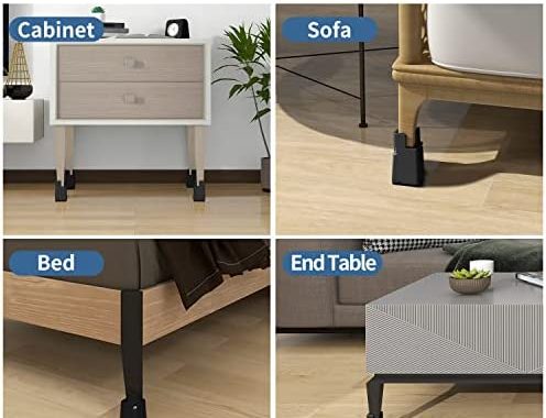 Ezprotekt 4 Inch Bed and Furniture Risers with Screw Clamp, Sofa Tables Chair Risers Only fit for Ri