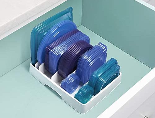 Amazon.com: YouCopia StoraLid Food Container Lid Organizer, Large, Adjustable Plastic Lid Storage fo