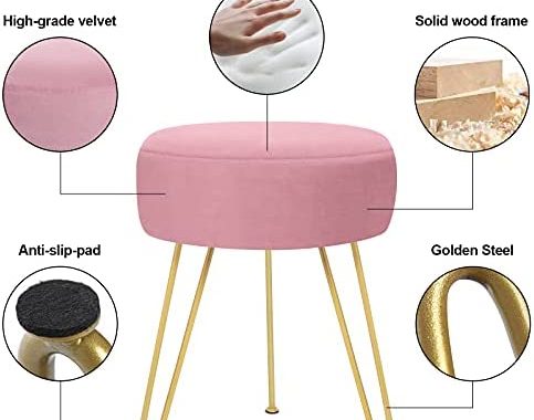 Amazon.com: GERANT Multifunctional Vanity Stools - Velvet Round Ottoman Modern Dressing Stool -Uphol