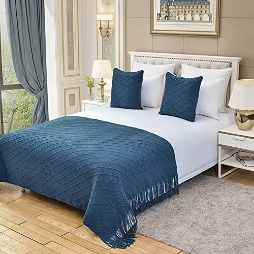 Amazon.com: Tophacker Hotel Bed Runners for King Size Bed Bedspreads Solid Color Tassel Bed Runners