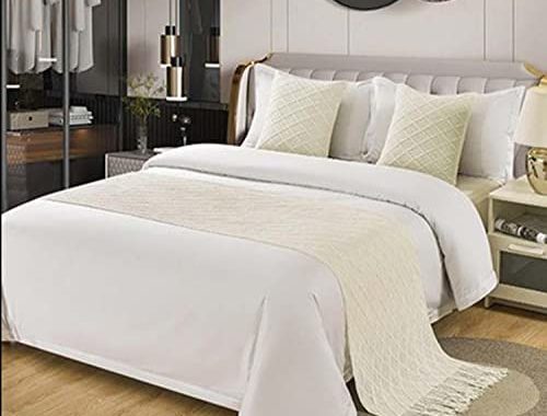 Amazon.com: STANGK Hotel Bed Runner Scarf Knitted Blanket Bedspreads Scarves Protection Modern Solid
