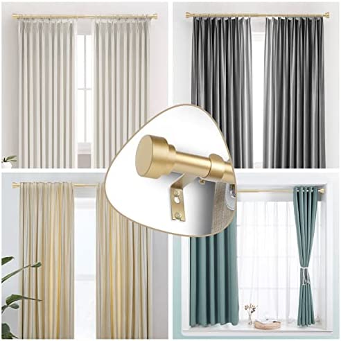 Amazon.com: Gold Curtain Rods for Windows 28 to 48 Inch(2.3-4Ft)2 Pack,1 Inch Diameter Heavy Duty Cu
