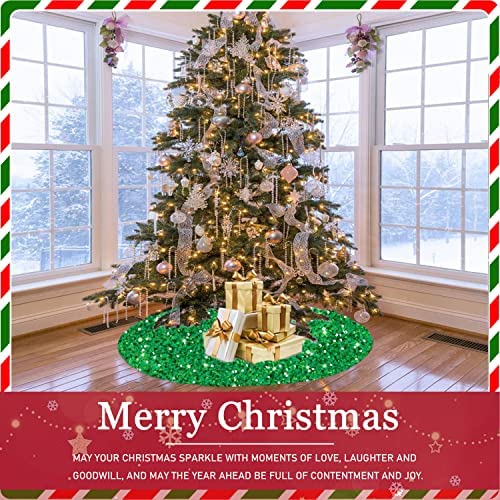 Amazon.com: Sequin Christmas Tree Skirt 36 Inch Glitter Green Tree Skirt Velour Xmas Tree Skirt for