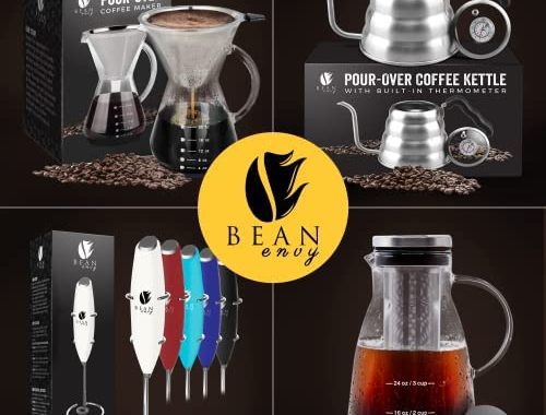 Bean Envy Handheld Milk Frother for Coffee - Electric Hand Blender, Mini Drink Mixer Whisk & Cof