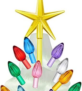 Amazon.com: Casafield Multi Color Ceramic Christmas Tree Replacement Lights, 108 Bulbs and 3 Star To