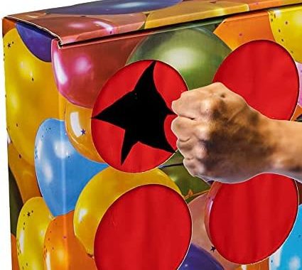 Amazon.com: Prize Party Punch Box Game With 2 Paper Board Inserts, 12 Compartment Holes, Award Box F